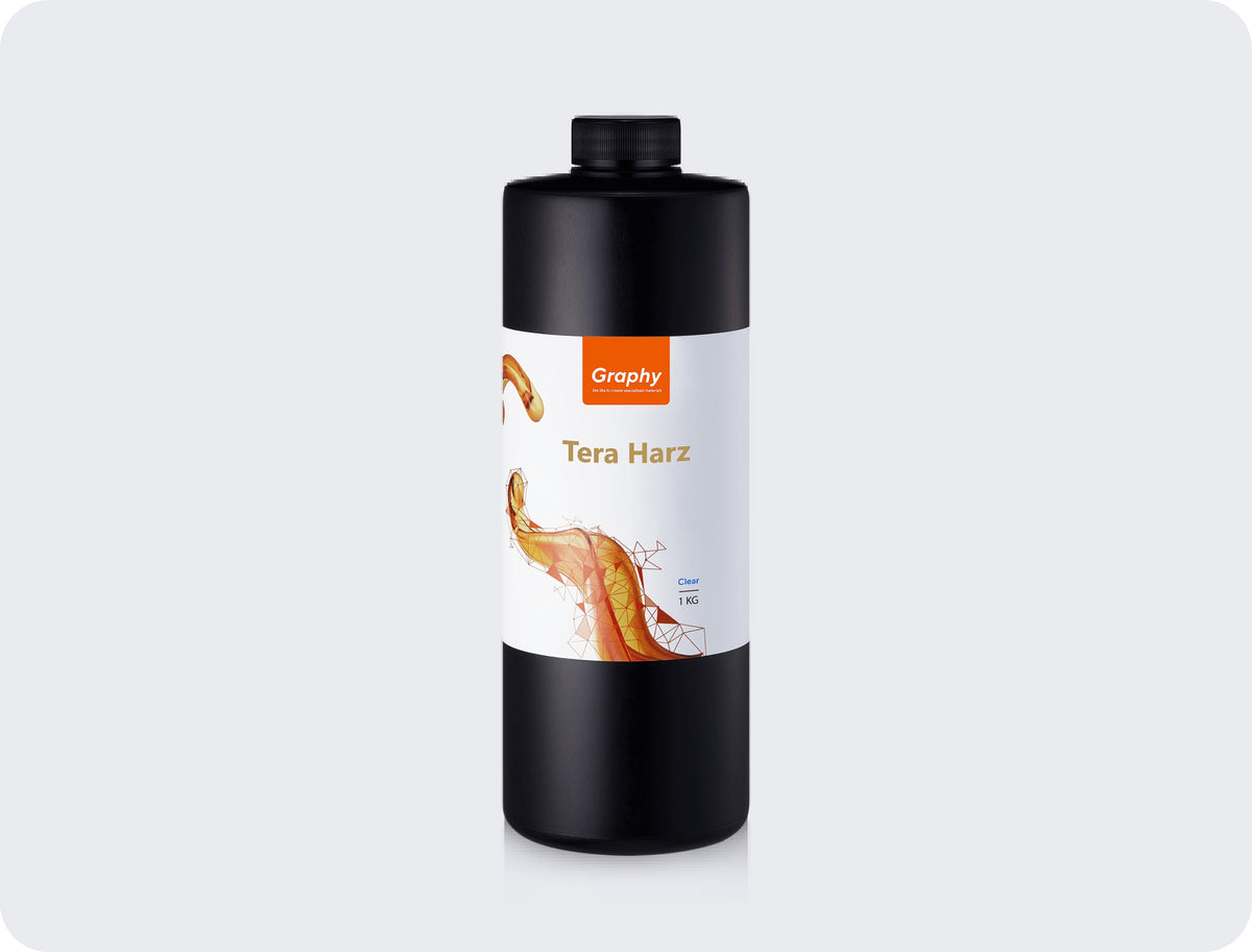 Graphy Tera Harz Clear (TC-85) derva tiesioginiam skaidrių ortodontinių kapų spausdinimui, 1 kg buteliukas