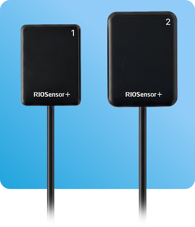 Ray RIOSensor+ Size 1 ir Size 2 sensorių dydžių palyginimas