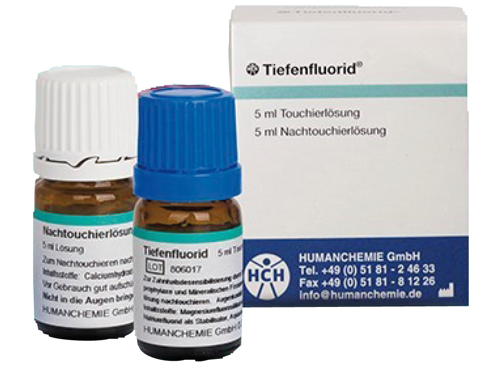 Humanchemie Tiefenfluorid 5 ml – du tirpalai su pakuote